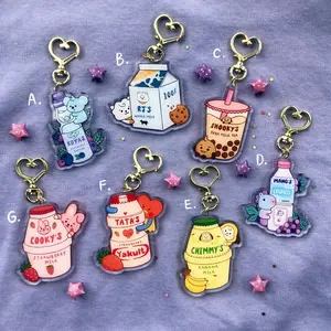 7 styles Drink Babies Acrylic Keychain, Kpop Boy Group Chibi Bag Charms