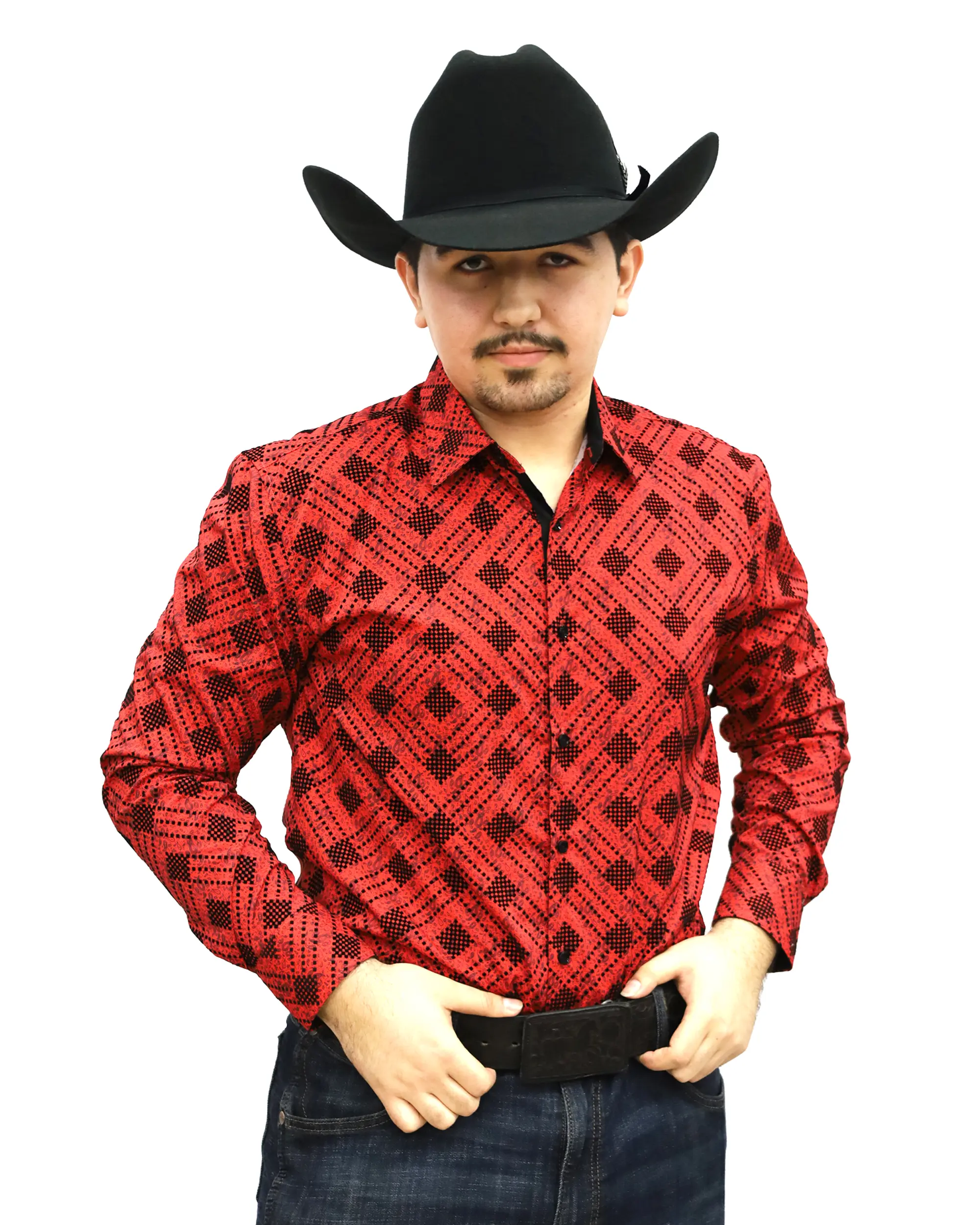 VS100L - FPMSFL - KF-19-3 - Red - Vaquero Signature Fashion Printed Shirt