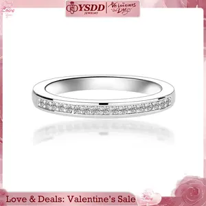 【#212 Great for Matching】ONE Band Synthetic Moissanite Wedding Band, Wedding Rings for Women, D Color VVS1 925 Sterling Silver Rings Eternity Stackable Engagement Ring Anniversary Band Size 4.5-10