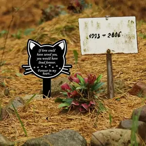 1pc Dog/Cat Grave Marker Cross Memorial Stake for Pet Loss Outdoor Pet Memorial Plaques, Garden Decor, Perfect Pet Memorial Gift-Garden Decorative Ground Spike