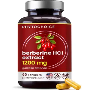 Pure Berberine 1.2 grams | 120 Capsules | Vegan, Non-GMO | Made in USA