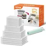 20 Vacuum Sealed Compressed Space Saver Bags with Manual Pump, Double-Sealed Zip Portable Storage Pouch for Quilts, Blankets & Travel Essentials#SohoChic