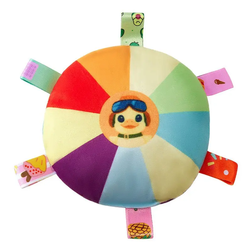 Plush Squeaky Dog Frisbee Toy with Bell, Interactive Flying Disc for Teeth Cleaning & Play