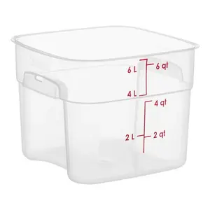 Cambro CamSquares FreshPro 6 Qt. Translucent Square Polypropylene Food Storage Container with Lid
