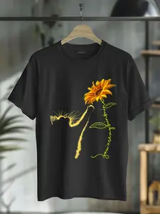 100% Cotton Cat Sunflower Gifts For Cat Lovers, Cat Mom, Cat Lady, Women T-Shirt