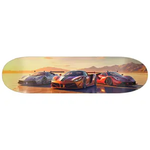Racing Towards The Sunset | Skateboard Wall Art