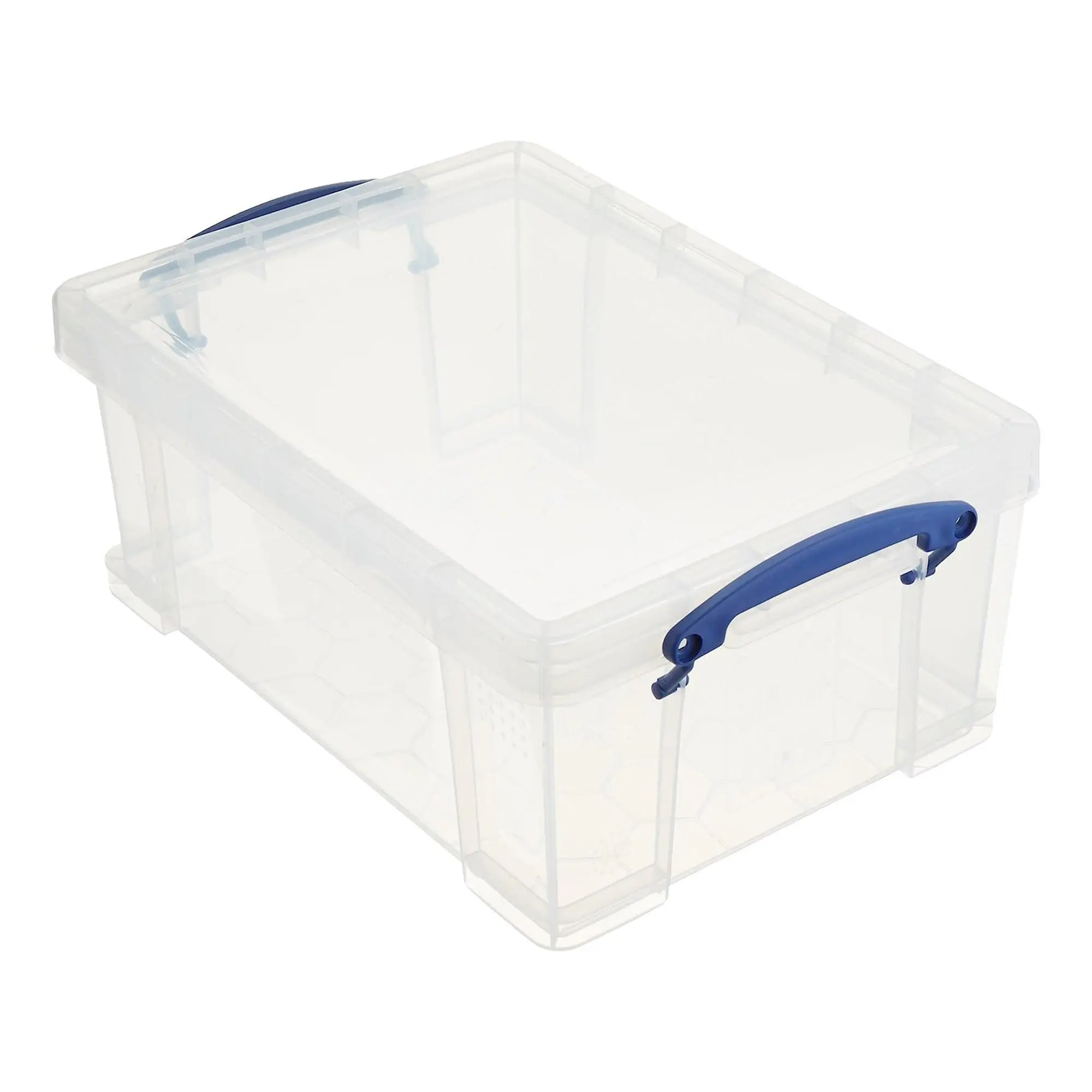 Really Useful Box 9L Plastic Storage Container w/Snap Lid & Clip Lock Handles Organiser Transparent