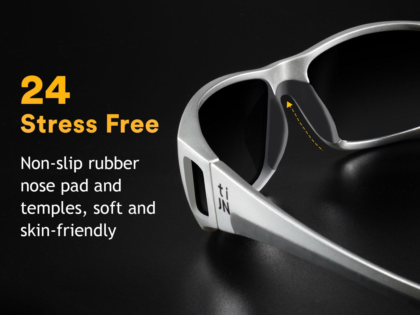 TIJN Polarized Wraparound Sunglasses for Men & Women-UV400 TR90 with Floating Strap for Skiing Snowboarding Winter Outdoors