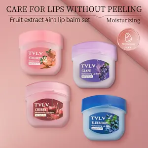 Fruit Extract Lip Balm Set, 4-In-1 Moisturizing & Anti-Crack Care, Autumn Winter Essential, Unisex Hydrating Lip Treatment