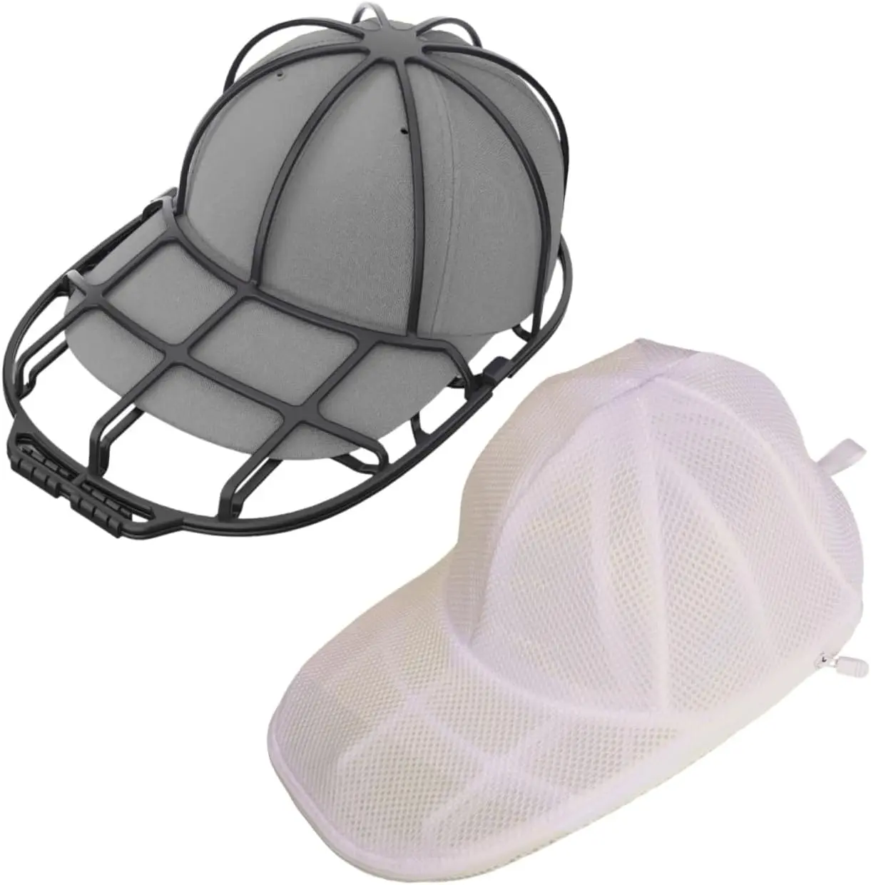 Hat Washer Cage, Baseball Cap Washing Cage Hat Cleaner for Washing Machine or Dishwasher, Durable Cleaning Protector with Frame Hat Rack and Laundry Bag, Suitable for Adult and Kids Ball Caps laundry room accessory