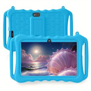 7 Inch Android 12 Tablet for Boys & Girls, 2GB RAM 32GB ROM 2.4G WiFi Dual Camera Tablet with Shockproof Case, Home Educational Devices