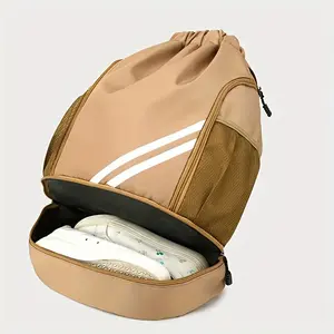 Drawstring Lightweight Sports Backpack, Basketball Bag, Large-Capacity Yoga Fitness Backpack with Animable Shoulder Strap, Drawstring Closure, Durable Polyester Lining, Gym Backpack, Safety Drawstring Bag, Unisex