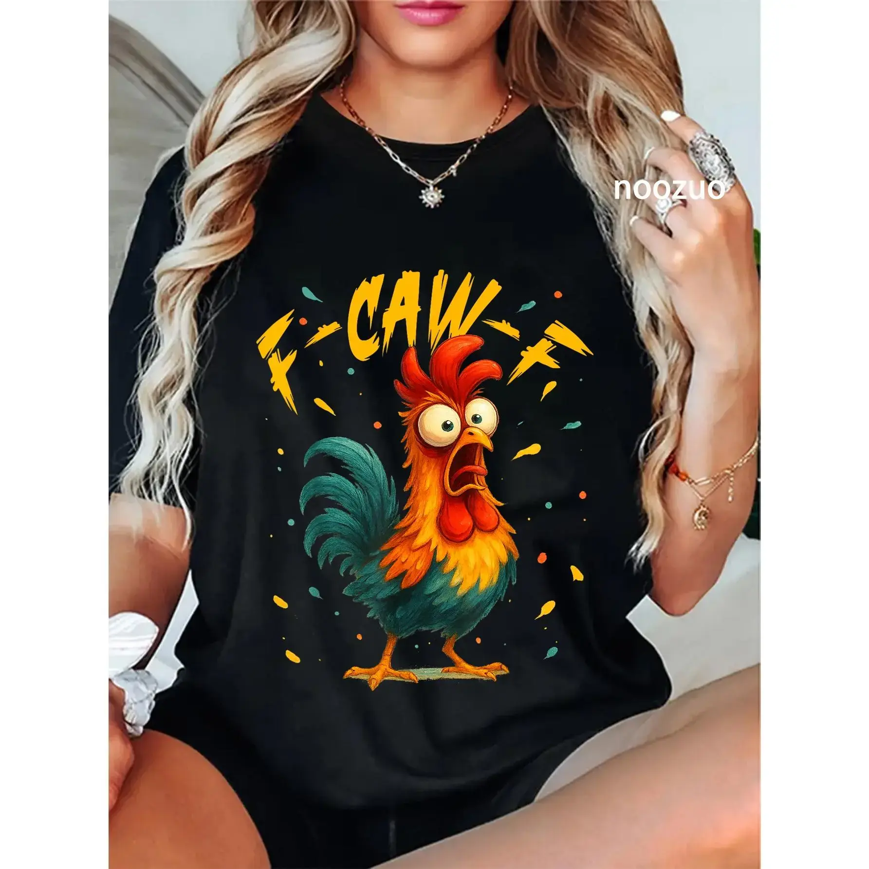 100%25 Cotton F Caw F Rooster Funny Bird Fcawf Chicken Whisperer Fawk Off T-Shirt
