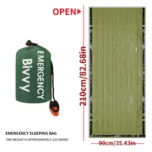 Emergency Survival Sleeping Bag, Warm Bivy Bag, Survival Sleeping Blanket, Mylar Emergency Blanket, Outdoor Camping & Hiking Equipment, Emergency Survival Supplies