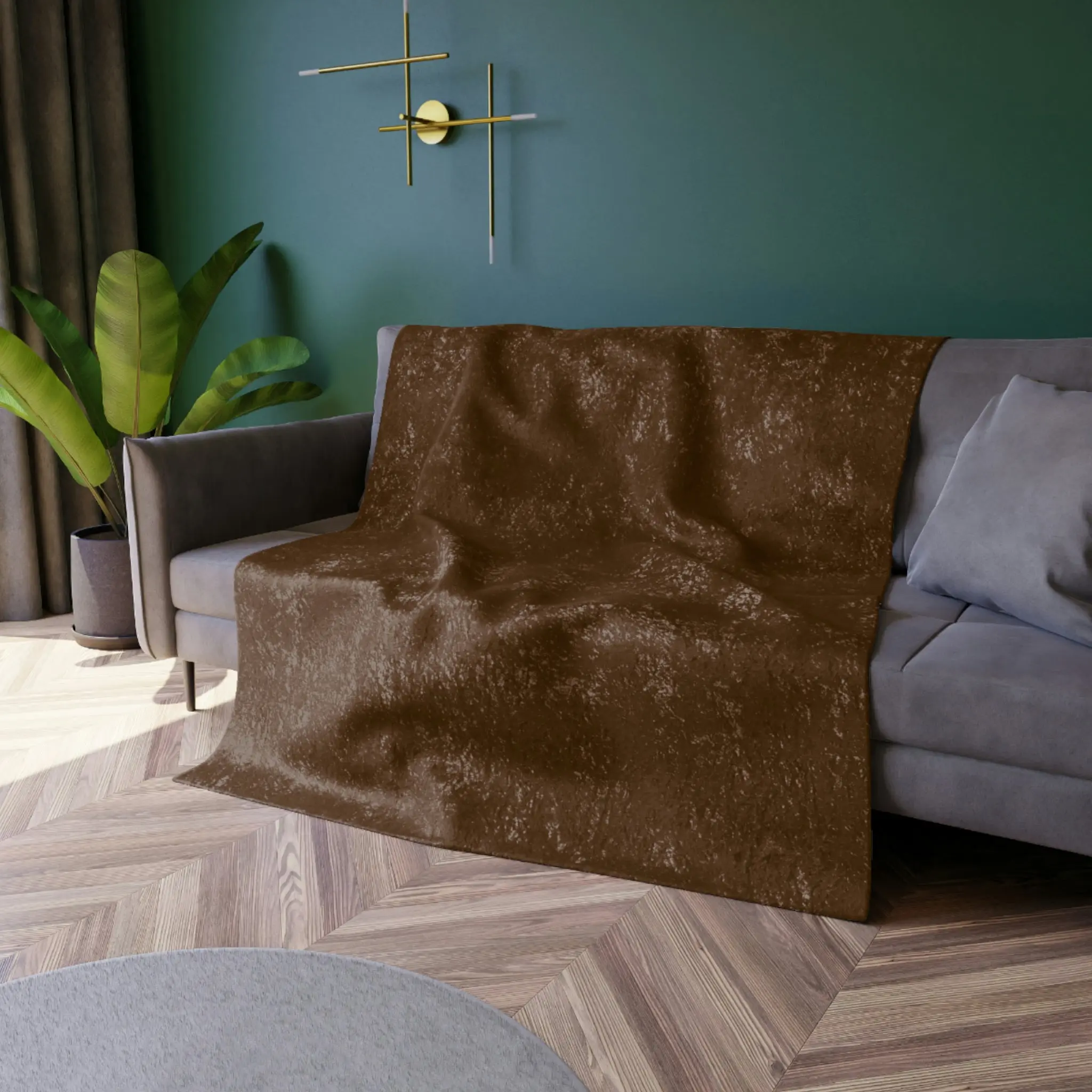 Chocolate Crushed Velvet Blanket
