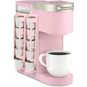 K Cup Coffee Pod Holder for  K-cup Coffee, Side Mount Storage Organizer,  for Small Counters (Pink, 2 Pack for 10 K Cups)
