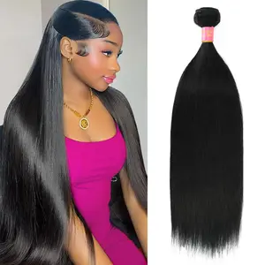 One Bundle Human Hair Straight Straight Bundle 14A Unprocessed Brazilian Virgin Human Hair Bundles Weave Bundles Human Hair Natural Blackz Ponytail Extensions