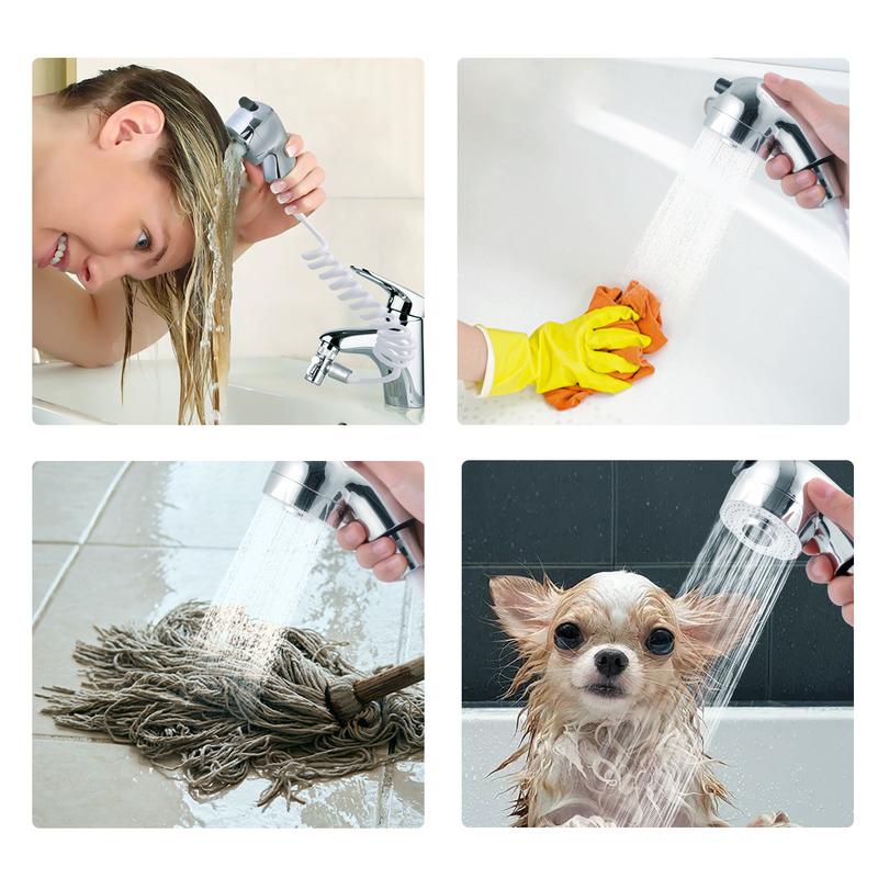 Hand Shower Sink Shower Hose Sprayer for Hair Washing,Faucet Rinser Set with Faucet Adapter,Shower Stand and Hose - for Bathroom,Laundry Tub