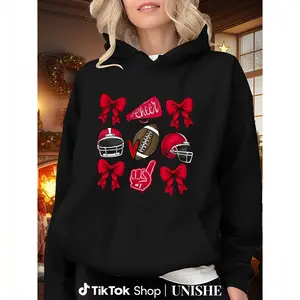 Game Day Long Sleeve Hoodie for Women – Football Lover’s Perfect Casual Fit