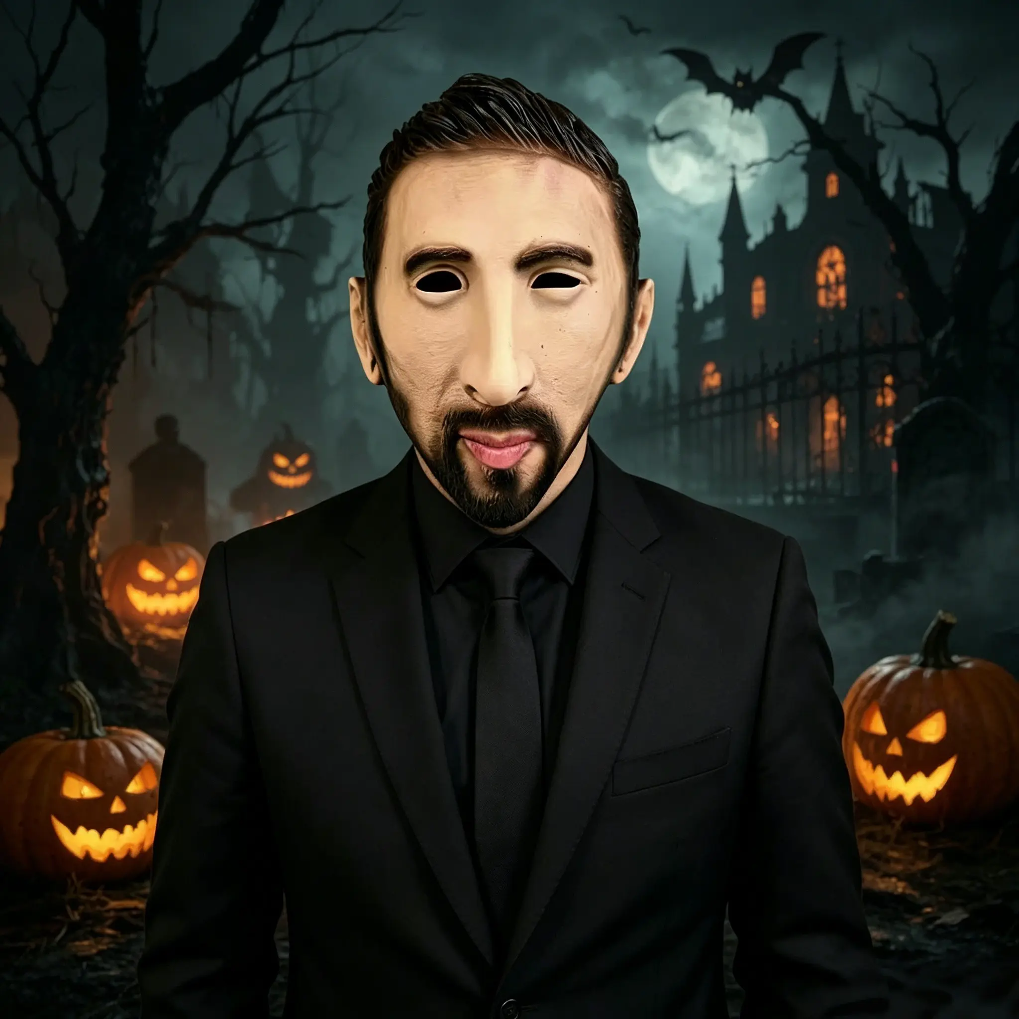 1pc Funny Realistic Human Latex Mask, Scary Halloween Prank & Cosplay Full Head Mask