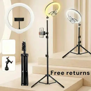 12" Adjustable Selfie Light with 43" Extendable Tripod & Phone Holder – Portable Dimmable LED Fill Light for Video  Recording, Gaming, Makeup, TikTok, Live Stream, Vlogging & Content Creation#SummerWins#Fathersdaygift