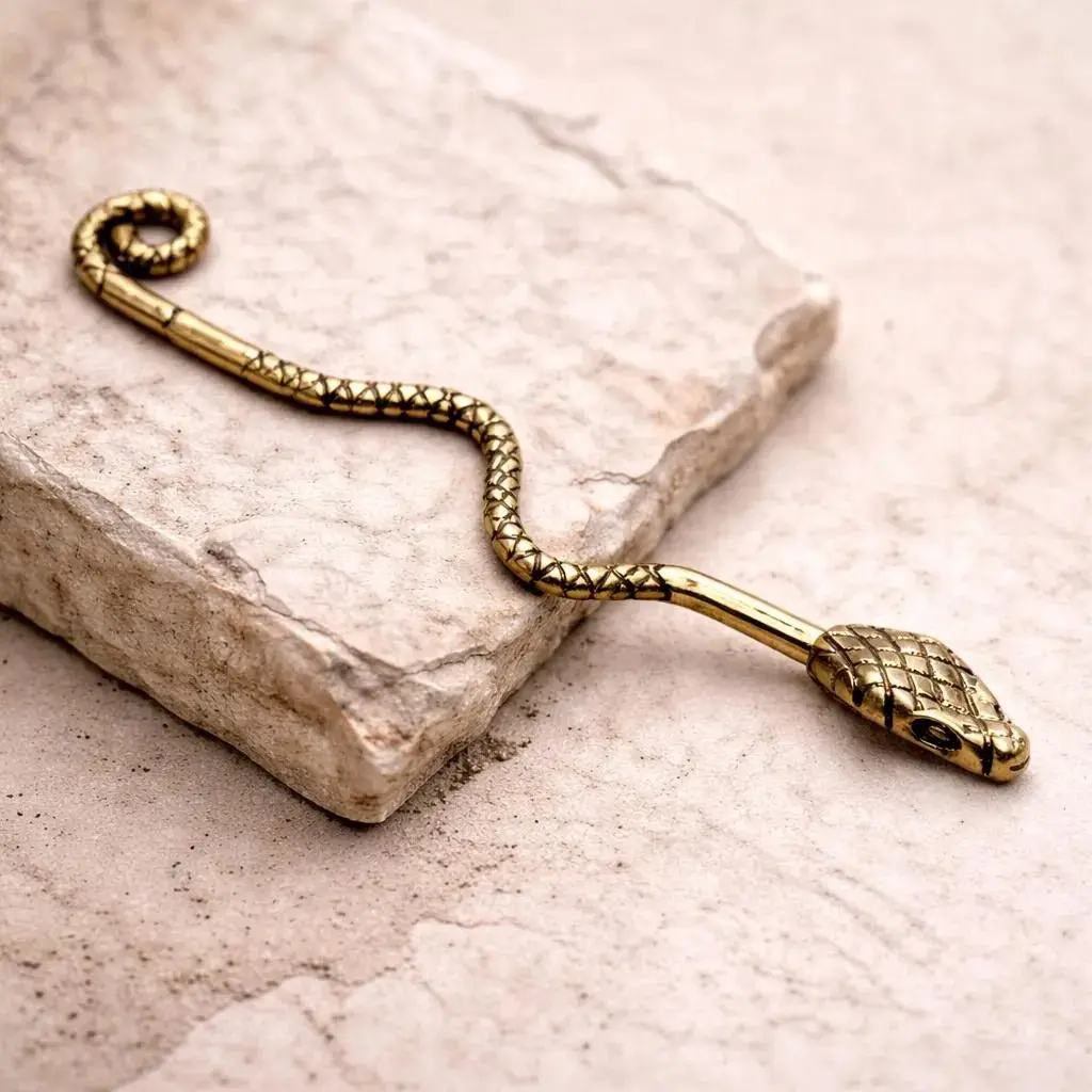 Antique Gold Snake Industrial Barbell