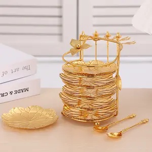 European Fruit Bowl Set with Spoon, Afternoon Tea Cake Plate, Dessert Stand, Snack Tray, Wedding Decoration, Dining Plate Set