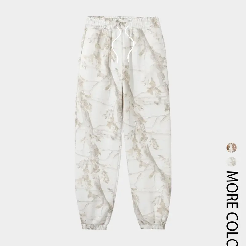 Men's Women's Fall Winter Camo Fleece Sweatpants, Loose-Fit Casual Pants, Elastic Waistband, Digital Print, Thick Fabric, Casual Streetwear Sweatpants
