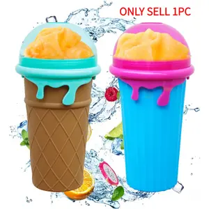 Magic Slushy Maker Squeeze Cup Slushie Maker,Slushie Maker, Large Capacity Magic Quick Frozen Smoothies Cup, Double Layer Squeeze Cup Slushy Maker, Homemade Milk Shake Ice Cream Maker DIY for Children and Family