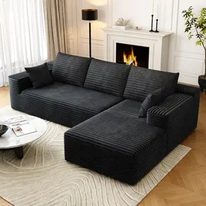 95" Sectional Couches for Living Room Cloud Couch Sofa with L-Shape Upholstered Boneless Couchs Modern Modular Sectional Couch with Chaise