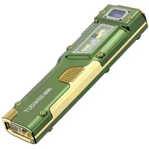 Rechargeable Edc Tactical Flashlight, Dual-Core LED with Near-Far Lighting, COB Side Light, LCD Display, for Camping, Emergency