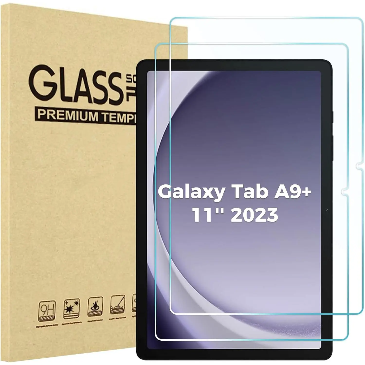 Tempered Glass Screen Protector for Galaxy Tab A9 Plus 11" 2023 - 1 Pack, 9H Hardness, HD Clear, Full Coverage, Oleophobic Coating, Touchscreen Compatible, Advanced Silicone Adhesive Screen Guard, Full Protection for SM-X210/X216/X218 5G Tablet Accessory