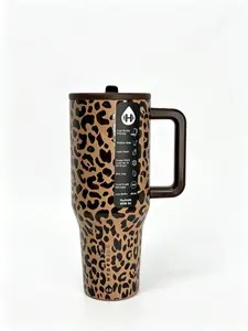 HydroJug 40oz Savanna Leopard Traveler Classic Brown Leopard Print Tumbler with Triple-Wall Insulation FlipStraw Lid for All-Day Hydration Portable Insulated Flask Mug Printed Drinkware Bottled Bottled Water Bottles Bottled