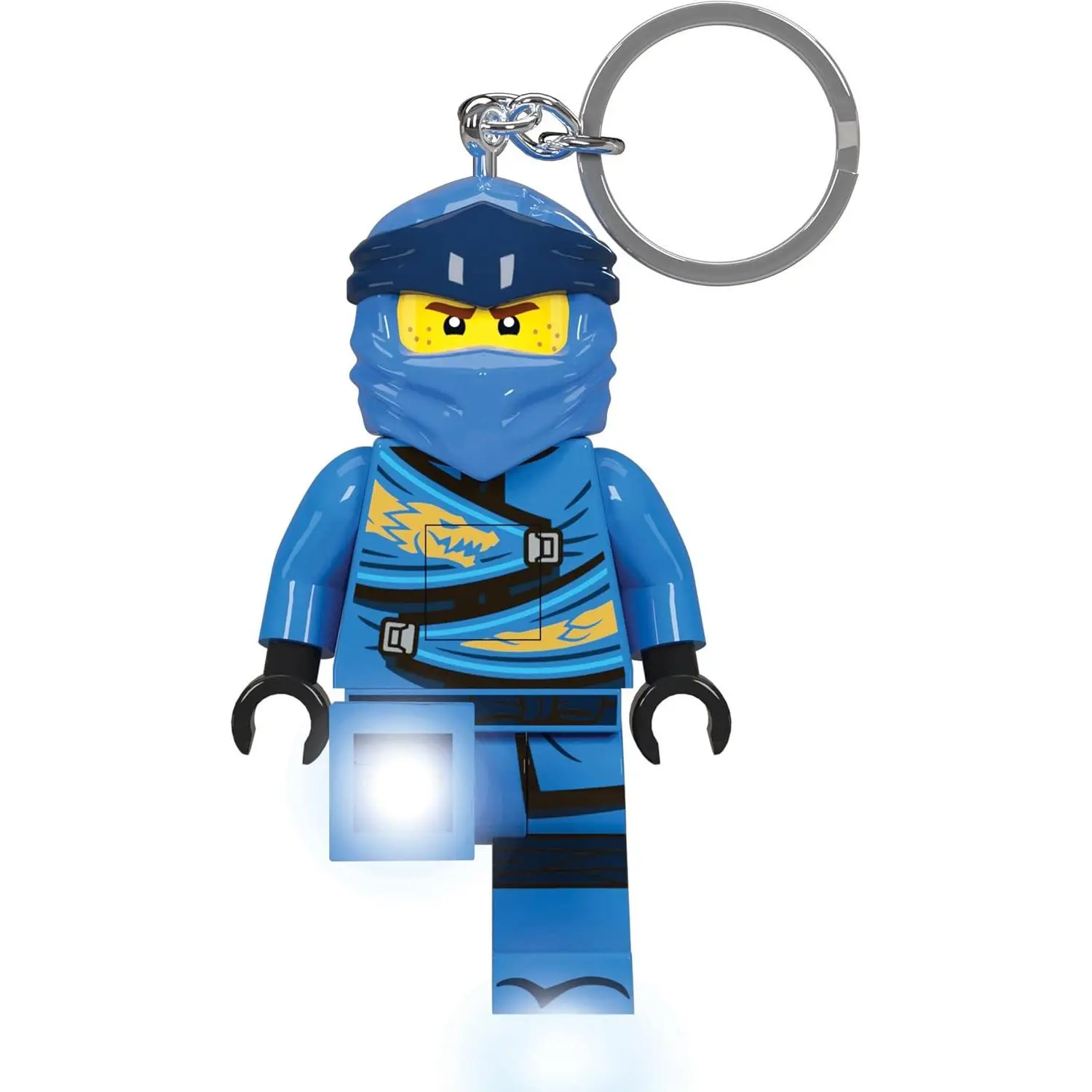 LEGO Ninjago Large 3 Inch Tall Figure Keychain Light - Jay (KE148H)
