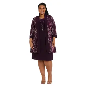 R&M Richards 9123W Short Mother of the Bride Plus Size Dress