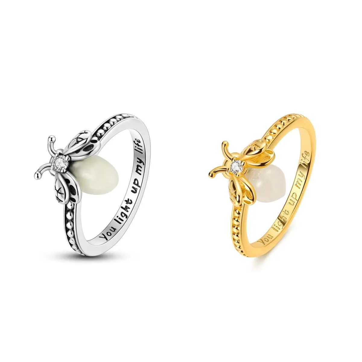 NARMO Nature & Animal Theme Ring | 925 Silver-Plated Firefly Ring for Women & Girls | Elegant & Gorgeous Jewelry | Perfect Gift for Nature Lovers | Ideal for DIY Jewelry Creations
