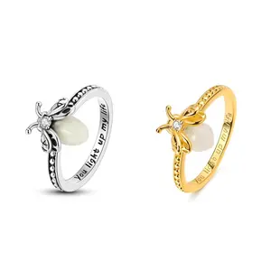 NARMO Nature & Animal Theme Ring | 925 Silver-Plated Firefly Ring for Women & Girls | Elegant & Gorgeous Jewelry | Perfect Gift for Nature Lovers | Ideal for DIY Jewelry Creations