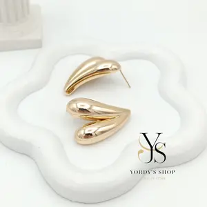 Yordy Stainless Steel Heart Earrings with 14k Gold Plating High Quality Jewelry for Women