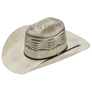 Twister Unisex Bangora Ivory an Brown Crossed Western Straw Hat T71852