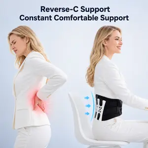 [Father's Day Gift] Back Brace Lumbar Support Belt - Strong Resin Support for Sitting Fatigue & Back Comfort - Ultra Breathable Unisex Work Belt Waist Trainer for Men & Women