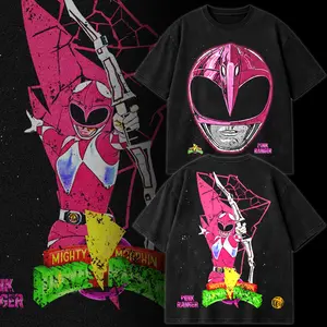 Pink Ranger Graphic Tee, Kimberly Hart Shirt, Amy Jo Johnson Pink Ranger T-Shirt, Mighty Morphin Power Rangers Vintage Washed Heavy Cotton Oversized Streetwear, Double Printed Retro 90s Nostalgia Unisex Hoodie, Superhero TV Show Graphic Shirt