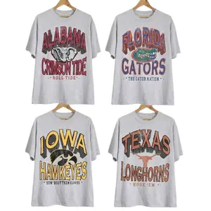 Retro College Graphic Tee | Vintage Varsity Ash Grey T-Shirt | Classic Campus Style Shirt | Custom Your Team - TCC