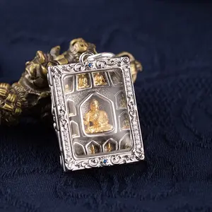 Lxalry Retro Ethnic Style Sutra Shrine Pendant Necklace Twelve Vows of the Medicine Buddha Tibetan-Style Unique Accessory Jewelry Mother's Day & Christmas Gift Suitable for Men and Women-Hypoallergenic Materials Birthday,Valentine's Day, daily Wear