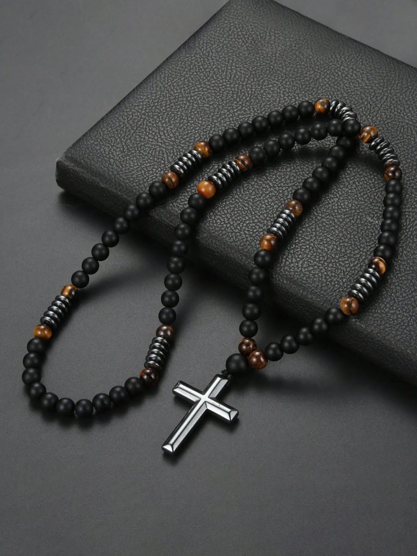 Handmade Beaded Cross Pendant Necklace, Crystal Pendant, Spiritual Pendant, Fashion Accessory for Daily Wear & Special Occasions, Energy Healing Jewelry Gift