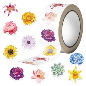500Pcs Flower Stickers, Flower Stickers Roll for Kids, Flower Roll Sticker for Scrapbooks, Water Bottle, Present Boxes Decorations(10 Styles)