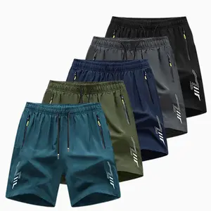 Men's Sports Shorts with Zipper Pockets Running Fitness Training Shorts Casual Wear Comfortable Breathable