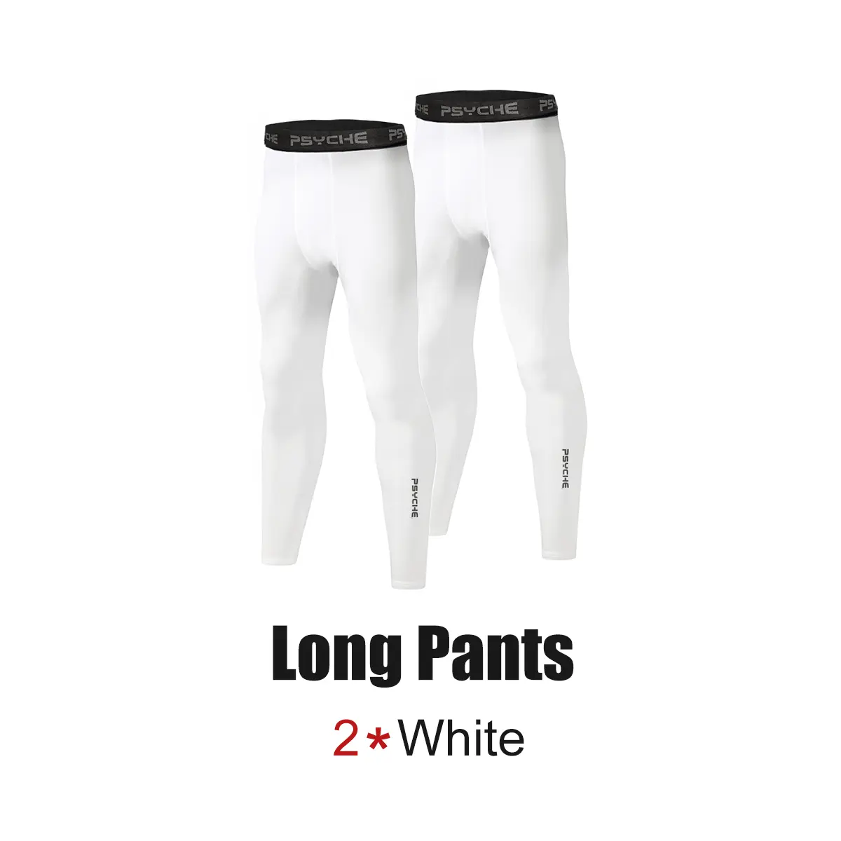 PSYCHE 2-Pack Herren Kompressionsleggings Lauftight Fitnessleggings Sportbasische Hosen für Fußball, Joggen und Yoga