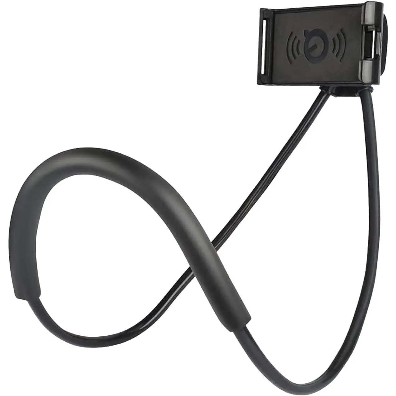 Lazy Cell Phone Holder, Universal Cell Phone Holder for Smart Mobile Phone,Hanging on Neck Cell Phone Mount Holder, Black Smartphone Accessories