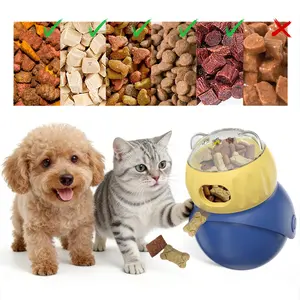 Game viewing Treat Durable Wobble Tumbler Rolling Ball Pet Toy Treat Dispenser Squeaky Dog Toys Motion-Activated Dog Stimulation Interactive Dog Toy Pet Lover