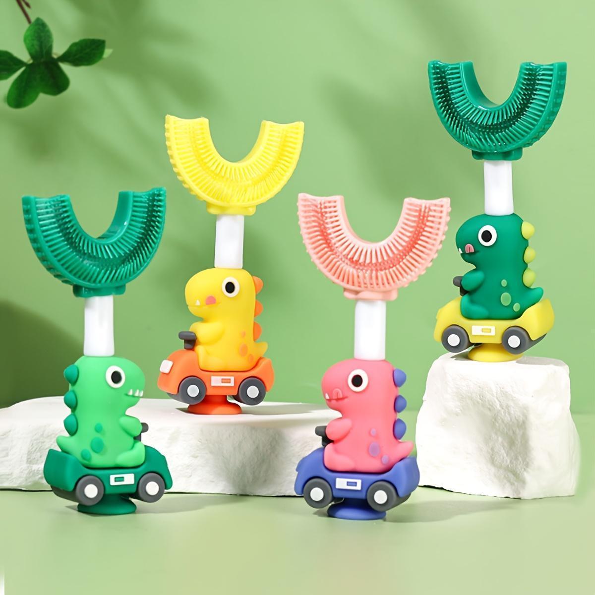 Dinosaur Toothbrush for Kids, Fun 360° U-Shaped Design, Makes Brushing Teeth Like Playing, Baby Oral Care, Parenting Must-Have